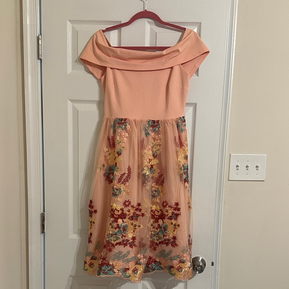 Aura Apricot Zip-Up Dress